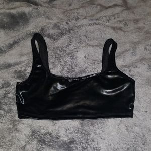 FAUX LEATHER CROP TOP